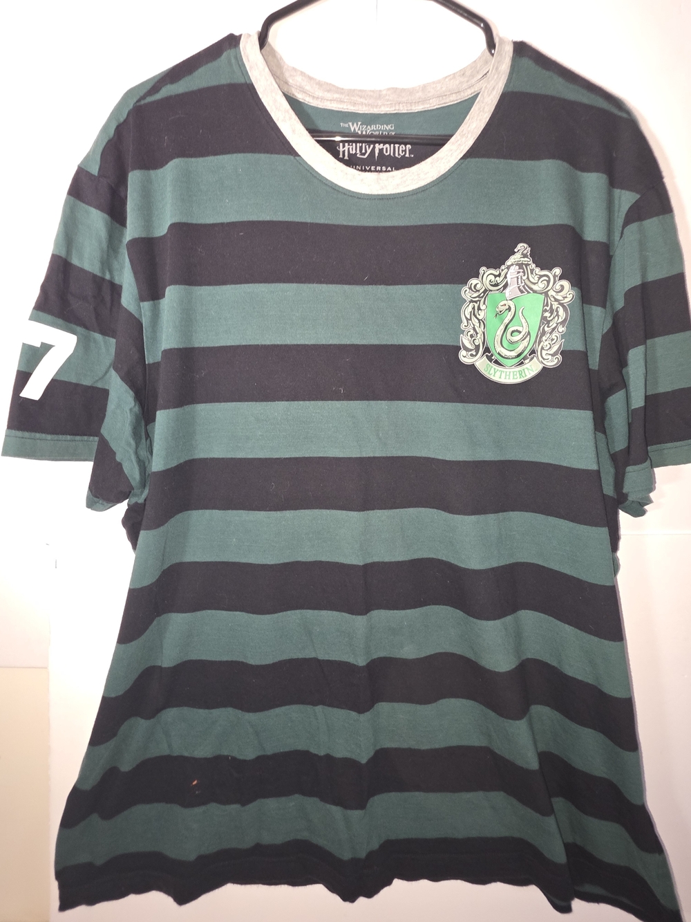 Harry Potter Slytherin Striped Short-Sleeve Tee - Green & Black